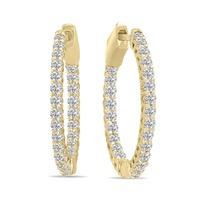 1 carat tw round lab grown diamond hoop earrings in 14k yellow gold