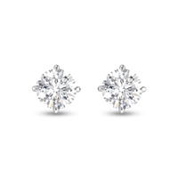 lab grown 3/4 carat round solitaire diamond earrings in 14k white gold