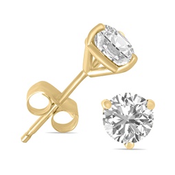 1/3 carat tw lab grown diamond martini set round earrings in 14k yellow gold