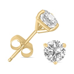 2 carat tw lab grown diamond martini set round earrings in 14k yellow gold