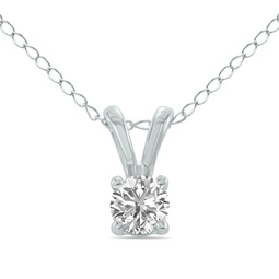 1/4 carat lab grown diamond round solitaire pendant in 14k white gold