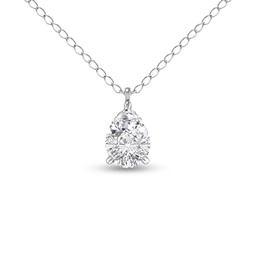 lab grown 1/4 carat pear solitaire diamond pendant in 14k white gold