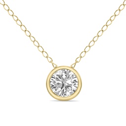 1/3 carat lab grown diamond bezel pendant in 14k yellow gold