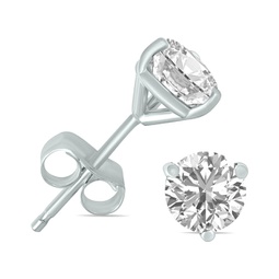 igi certified 1.50 carat tw lab grown diamond martini set round earrings in 14k white gold