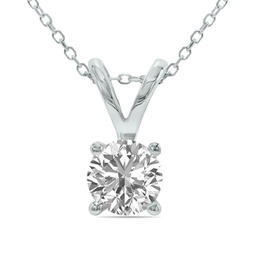 igi certified 3/4 carat lab grown diamond solitaire pendant in 14k white gold