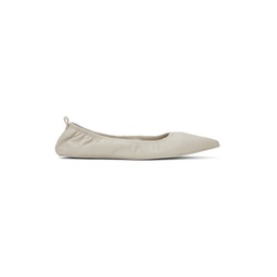 White Pointed Toe Ballerina Flats 241193F118000