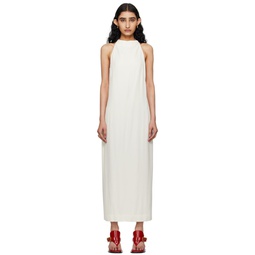 Off White Asymm Belt Back Midi Dress 241193F054005