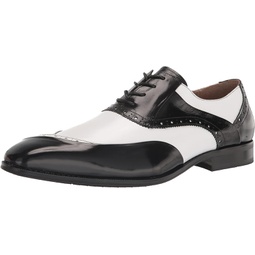 Stacy Adams Mens Gillam Lace Up Oxford, Black/White, 15