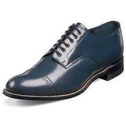 MENS STACY ADAMS MADISON BISCUIT TOE CLASSIC LOW TOP NAVY DRESS OXFORDS 7 D