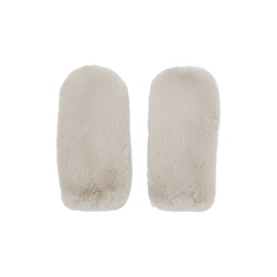Off White Charlie Faux Fur Mittens 232321F012005