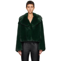 Green Samara Faux Fur Jacket 241321F059004