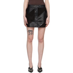 Black Seona Leather Miniskirt 241321F090004