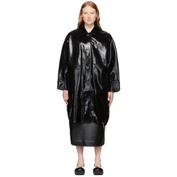 Black Kali Faux Leather Coat 221321F059020
