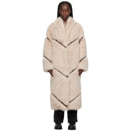Beige Everleigh Faux Fur Coat 232321F059009