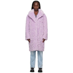 Purple Camille Cocoon Faux Fur Coat 232321F059019