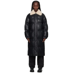 Black Fabiola Faux Leather Coat 232321F061001