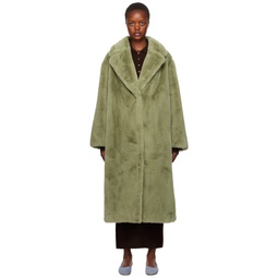 Green Maria Faux Fur Coat 232321F059013