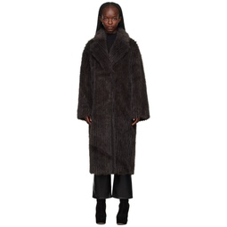 Brown Genevieve Faux Fur Coat 232321F059011