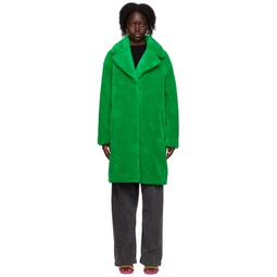 Green Camille Faux Fur Coat 222321F059011