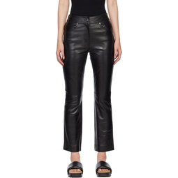 Black Avery Leather Pants 222321F084000