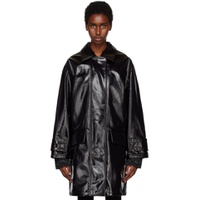 Black Conni Faux Leather Coat 231321F059000