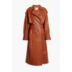 Ivanna belted faux leather trench coat