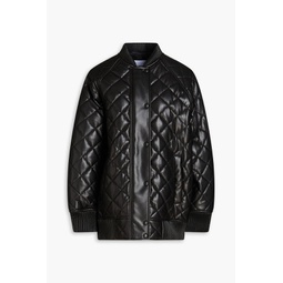 Estelle oversized quilted faux leather jacket