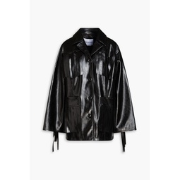 Sienna oversized fringed faux leather jacket