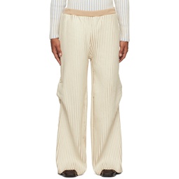 SSENSE Exclusive Off White   Beige Trousers 241151M191000