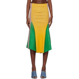 SSENSE Exclusive Green   Yellow Midi Skirt 241151F092001