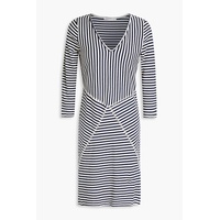 Striped organic cotton-jersey mini dress