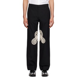 Black Braided Trousers 232300M191003