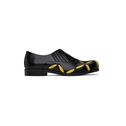 Black   Yellow Slashed Loafers 241300M231007