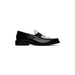 Black   White Slashed Loafers 231300M231000