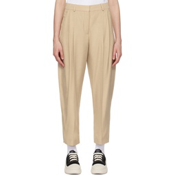 Beige Tapered Trousers 241471F087002
