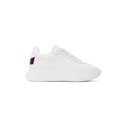 White Loop Lace Up Sneakers 241471F128004