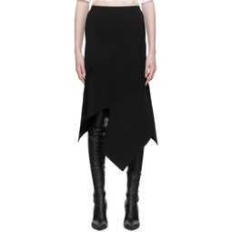 Black Asymmetric Midi Skirt 232471F092002