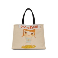 Beige Stop The Bombs Tote 231471M172000