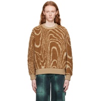 Brown Stripe Sweater 232471F096001