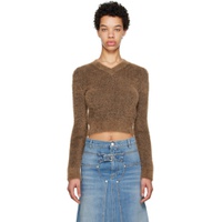 Brown Fluffy Sweater 232471F096007