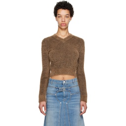Brown Fluffy Sweater 232471F096007