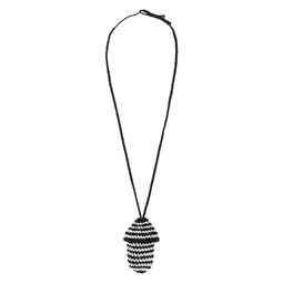 Black Crochet Mushroom Necklace 222471F023000