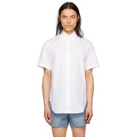 White Topstitching Shirt 232662M192000