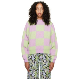 Green   Pink Adonis Crewneck Sweater 222905F096003