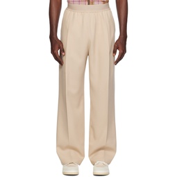 Beige Relaxed Fit Trousers 241137M191006