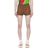 Brown Patch Shorts 231137M193000