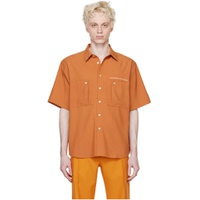 Orange Button Shirt 231137M192000