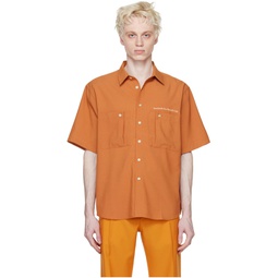 Orange Button Shirt 231137M192000
