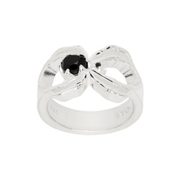 Silver Onyx Spider Wrap Ring 241068M147005