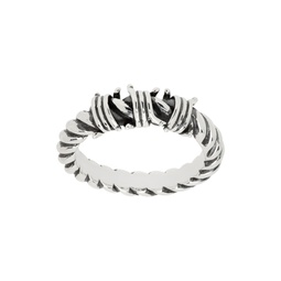 Silver Baby Barb Rope Ring 241068M147018